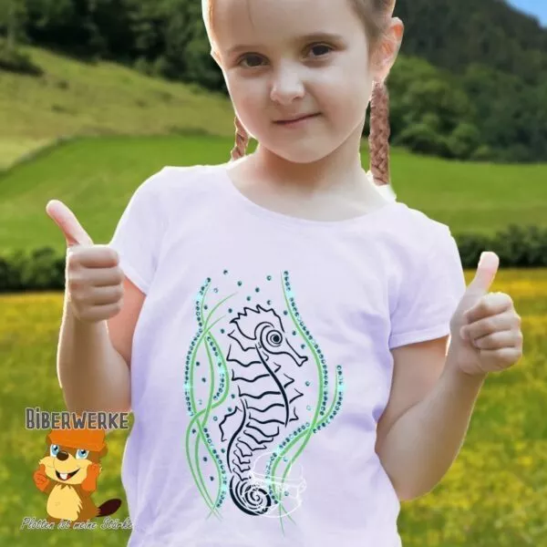 Biberwerke Tribal Seepferdchen mit Strass