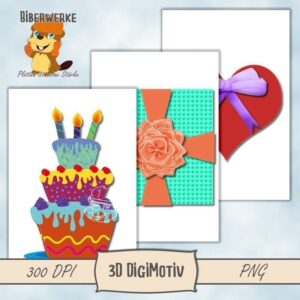 Biberwerke 3D DigiMotiv Geburtstagspaket