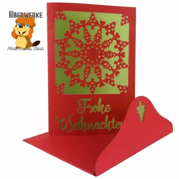 Biberwerke Grusskarte Weihnachtsornament
