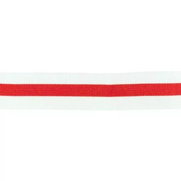 Ripsband / Retro Stripes - 30 mm - weiß rot