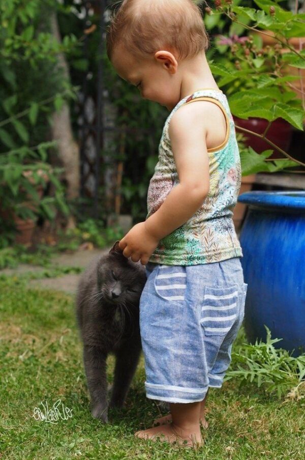 Kurze Hose BeinHalbRein mit Knopflochgummi – Bild 7