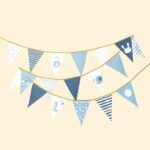 *REST* 1 Baumwoll Popelin Panel - Wimpelkette - Baby Boy