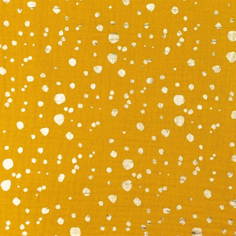 Musselin Goldpunkt - ocker / senf