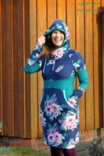 Bow-Cut-Hoodie Dress Damenkleid in den Größen 34-50 – Bild 4