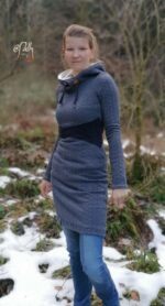 Bow-Cut-Hoodie Dress Damenkleid in den Größen 34-50 – Bild 12