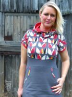 Bow-Cut-Hoodie Dress Damenkleid in den Größen 34-50 – Bild 3