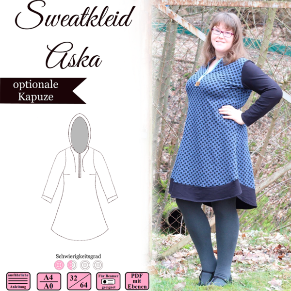 Sweatkleid Aska - Ebook und Nähanleitung - Gr 32-64 – Bild 1