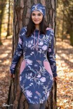 Bow-Cut-Hoodie Dress Damenkleid in den Größen 34-50