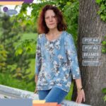 E-Book - Schnittmuster Raffkragen-Shirt "AENNIE" Gr. 34 - 58