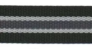 Gurtband - gestreift - 25 mm - schwarz grau
