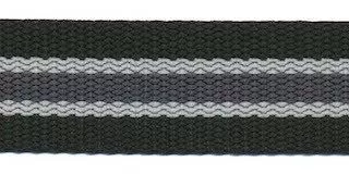 Gurtband - gestreift - 25 mm - schwarz grau