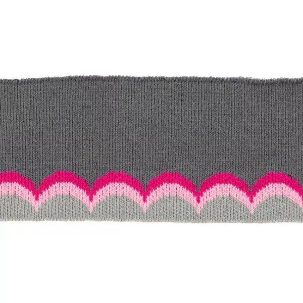 Cuff Bündchen Welle - grau pink - 110 x 7 cm