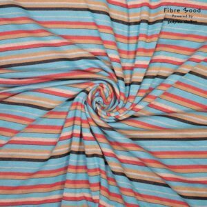 Recycled Jacquard – Colorful Stripes - Fibre Mood