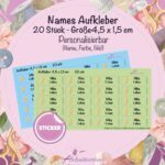 Names Aufkleber - 4,5 x 1,5 cm - Personalisierbar (Farbe, Motiv, Name)