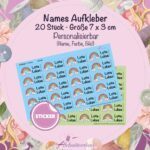 Names Aufkleber - 7 x 3 cm - Personalisierbar (Farbe, Motiv, Name)