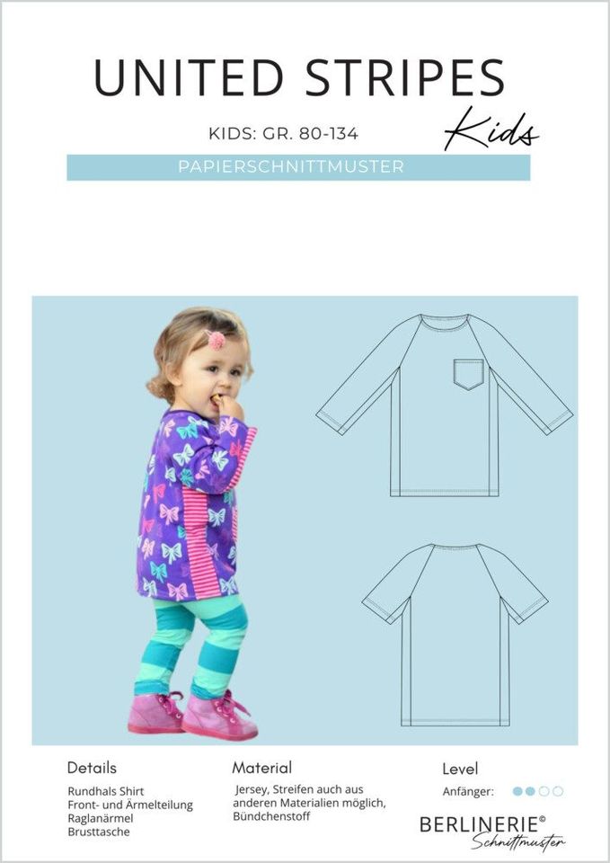 Papierschnittmuster United Stripes Shirt Gr. 80-134 Papierschnittmuster United Stripes Shirt Gr. 80-134 – Bild 1