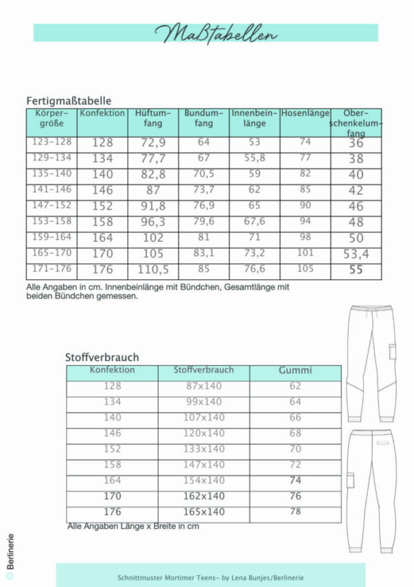 Papierschnittmuster Hose Mortimer Teens Gr. 128-176 – Bild 3