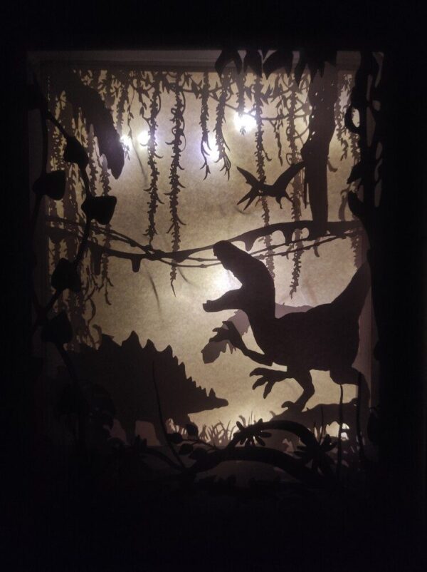 Papercut Shadowbox Dinosaurier