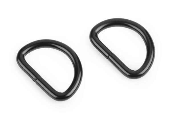 Halbringe / D-Ringe aus Metall - Breite 25mm - schwarz lackiert – Bild 1