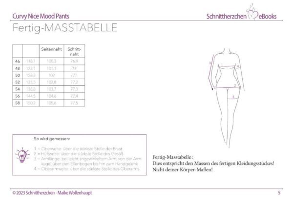 Papierschnittmuster, Curvy Nice Mood Pants Gr. 46 - 58 – Bild 7