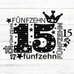 Zahl 15 Plotterdatei SVG DXF FCM