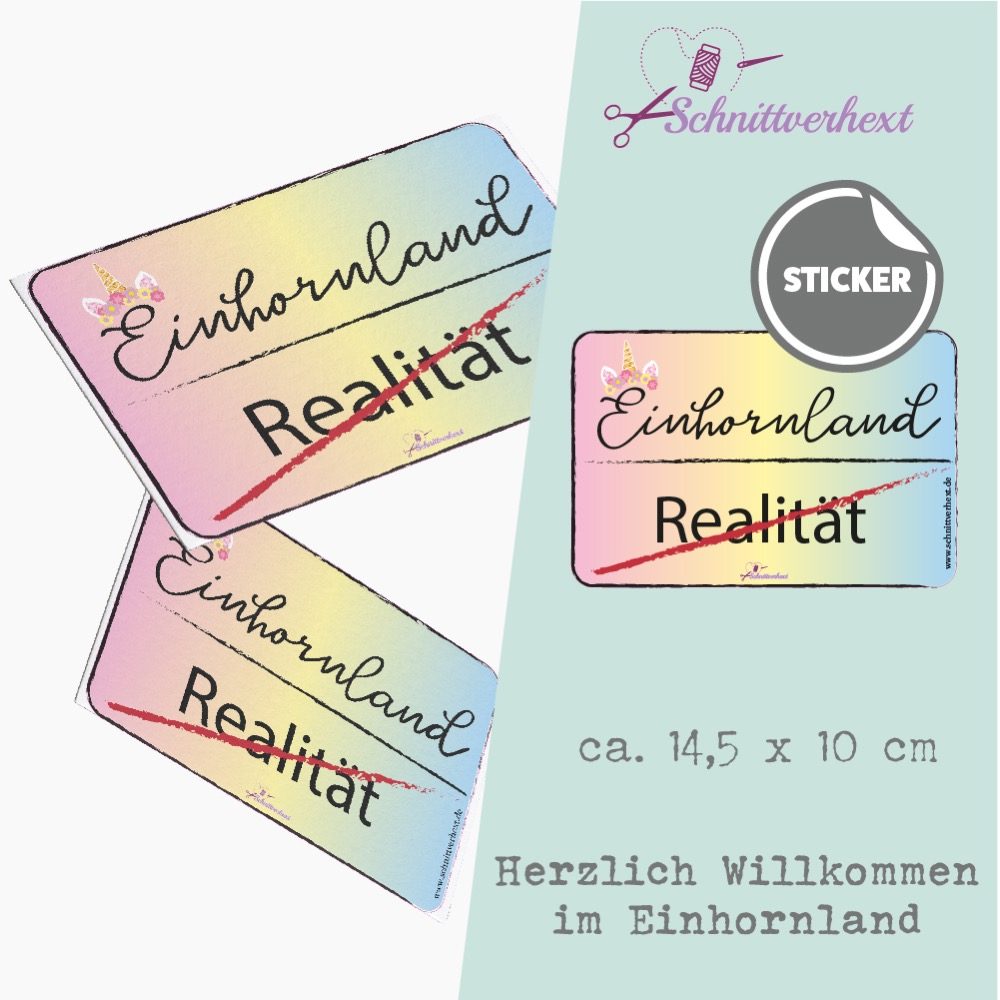 Aufkleber_Einhornland Sticker - Einhornland - Realität – Bild 1