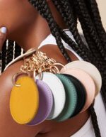 Anhänger aus Kunstleder - Rund - 7 cm (versch. Farben) – Bild 2