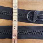 Reißverschluss teilbar 100 cm - schwarz mit dicker Rippe – Bild 3
