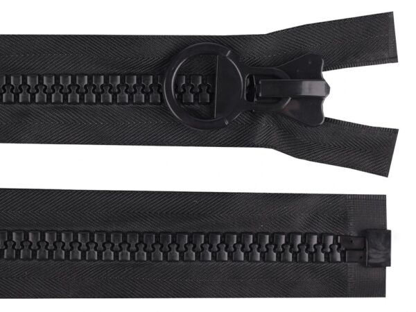 Reißverschluss teilbar 100 cm - schwarz mit dicker Rippe – Bild 4