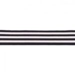 Weiches Gummiband gestreift - schwarz - 40 mm