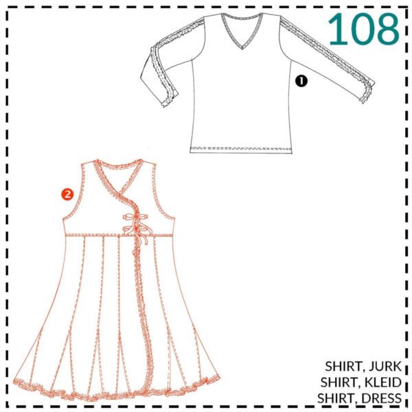 ABACADABRA, Nr. 108, Kleid und Shirt, Schnittmuster – Bild 1