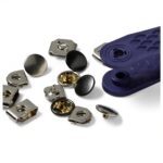 Nähfrei-Hosenhaken und Stege, 13mm, silberfarbig/brüniert