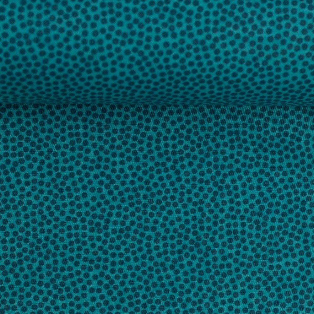 081048-100747-dotty-baumwollwebware-ballen Baumwolle "Dottys" - petrol – Bild 1