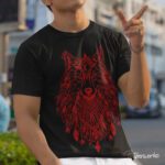 Plotterdatei | Entgitteryoga Wolf mit Federschmuck SVG DXF – Bild 2