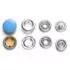 Baby Snap Jersey Druckknöpfe 20er Sets (80 Teile) - geschlossen - B8 cyan
