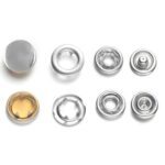 Baby Snap Jersey Druckknöpfe 20er Sets (80 Teile) - geschlossen - silber