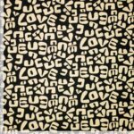 Popeline "Love" - ecru / schwarz