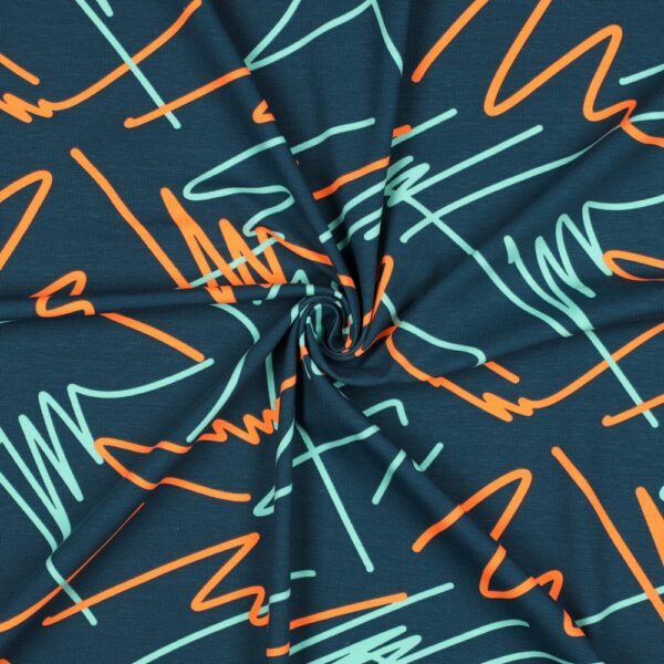 Baumwoll Jersey - Neon Abstract – Bild 4