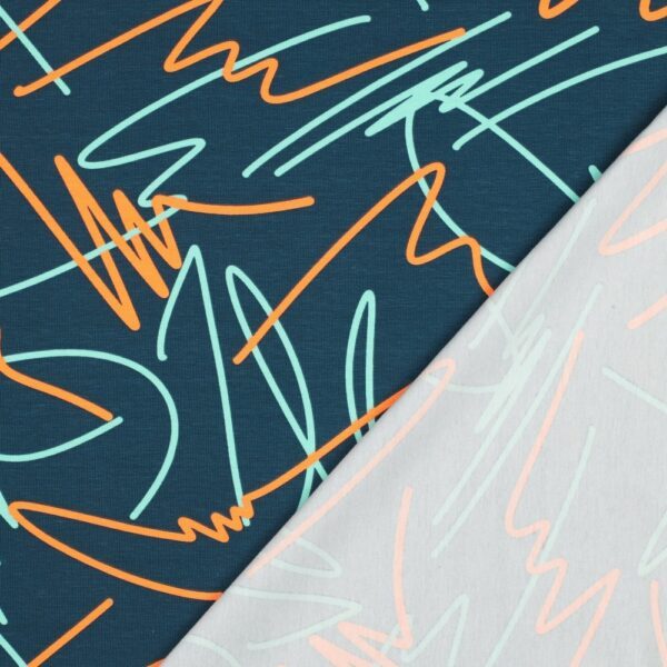 Baumwoll Jersey - Neon Abstract – Bild 5