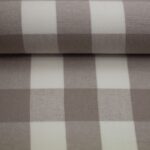 *REST* 54 x 150 cm Flanell "Aalen" - Karo - naturweiß/schlamm