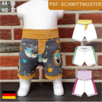Babyshorts „Bobby“ mit Seitenstreifen Gr. 44-98, A4+A0/A1
