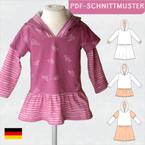 Sweatkleid „Olivia“ mit Rüschen und Kapuze Gr. 86-158 A4+A0