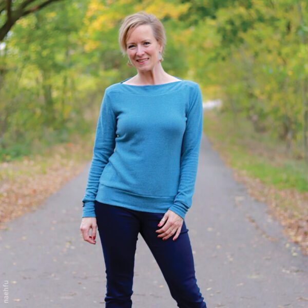 Schnittmuster Strickpullover "Bettina" mit U-Boot Ausschnitt Gr. 32-46 – Bild 4