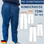 Toni Kinderhose mit Gummizug und Taschen Gr. 98-164, A4+A0 - Webware oder Sweat