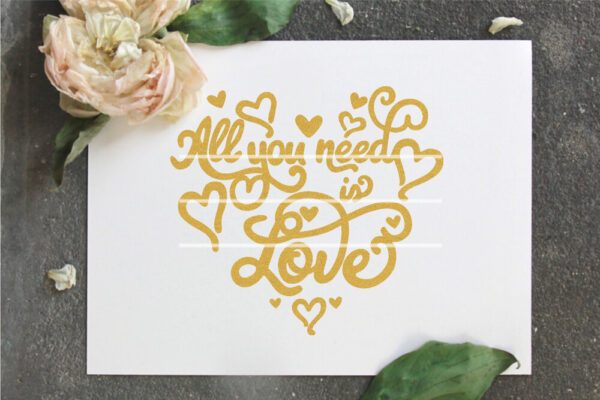 All You need is Love Plotterdatei SVG DXF FCM – Bild 4