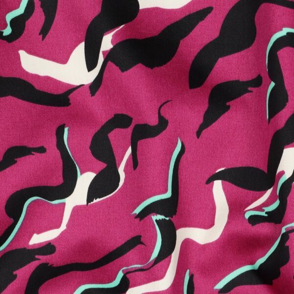 Baumwoll-Satin - Animal Skin - fuchsia – Bild 1