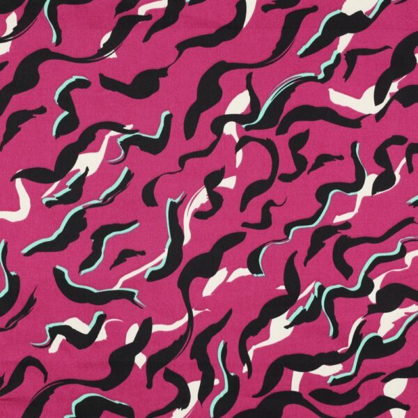 Baumwoll-Satin - Animal Skin - fuchsia – Bild 6