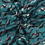 Baumwoll-Satin - Animal Skin - petrol – Bild 5