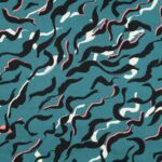 Baumwoll-Satin - Animal Skin - petrol – Bild 3