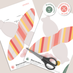 Geschenkbox Streifen rot / rosa / weiß mit Blume - Geschenkschachtel Printable zu Ostern – Bild 4